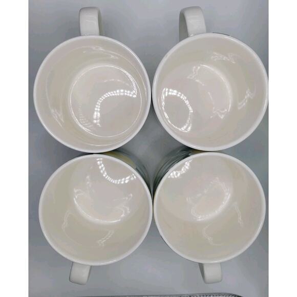 Pottery Barn Lot of 4 Coffee Mugs Rebecca Atwood Lemon Stoneware Cups - Picture 2 of 5